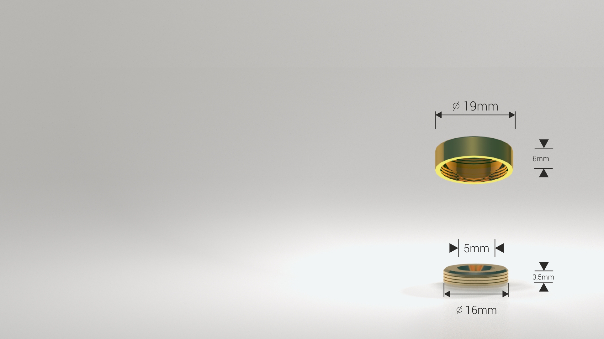 Copri-vite decorativi Zaślepki na śruby polerowany złoty 19mm — dettaglio 2