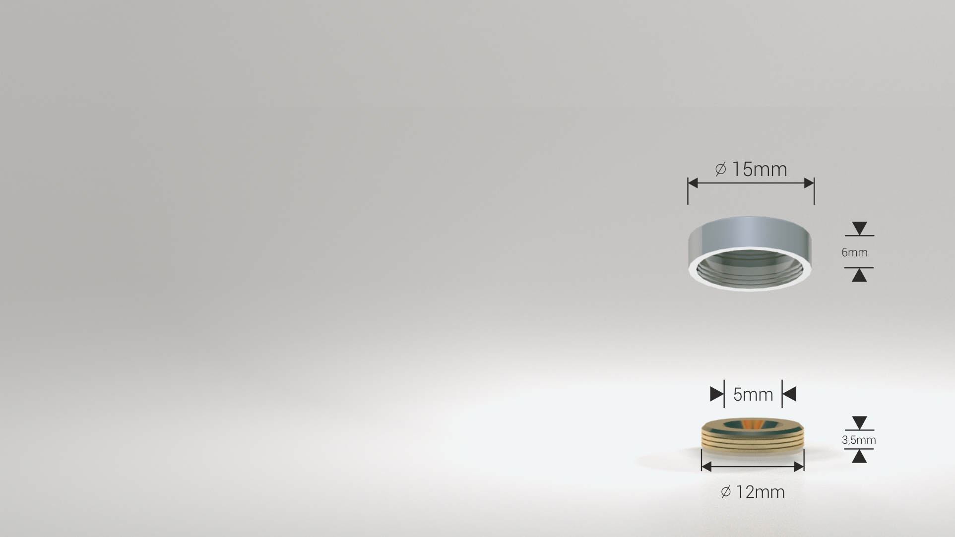 Copri-vite decorativi Zaślepki na śruby aluminium satyna 15mm — dettaglio 2