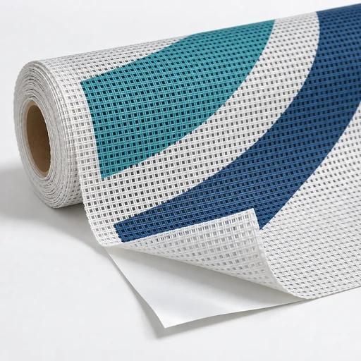 Rete mesh stampata blu e turchese con liner bianco sollevato