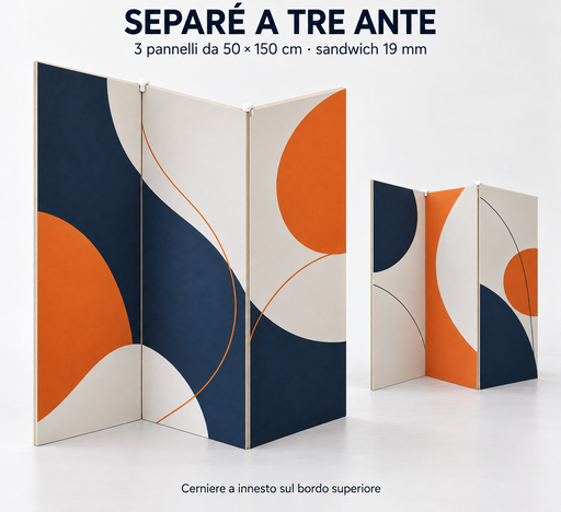 Separé sandwich a tre ante