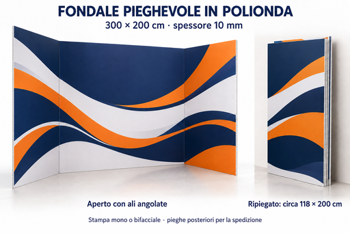 Fondale pieghevole polionda 300 × 200 cm
