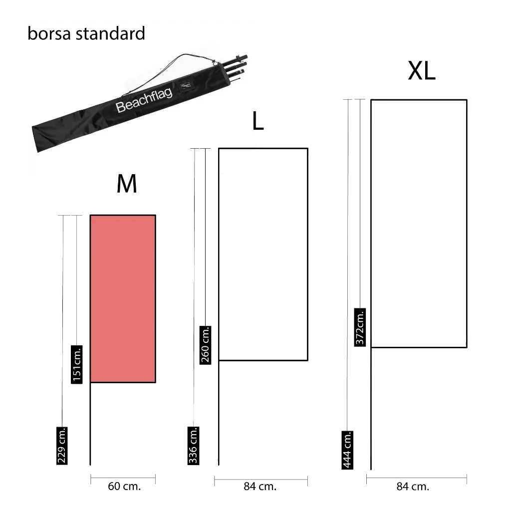 BANDIERE BEACH RETTANGOLARI IN ALLUMINIO